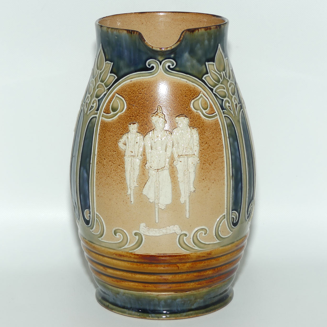 Doulton Lambeth stoneware Cycling bulbous jug | MILITARY, ROAD and PATH | #2