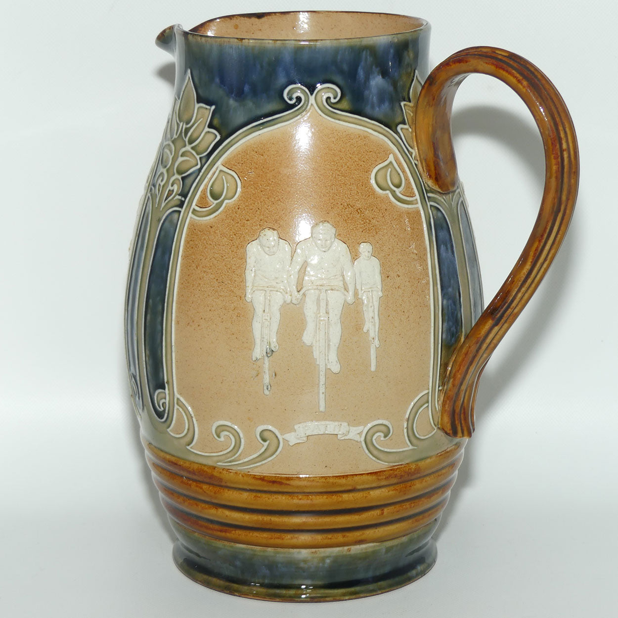 Doulton Lambeth stoneware Cycling bulbous jug | MILITARY, ROAD and PATH | #2