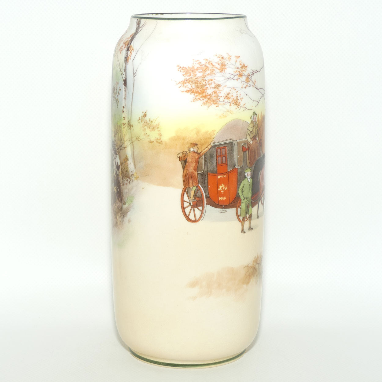 Royal Doulton Coaching Days tall cylindrical vase | Shape 1301 | E3804