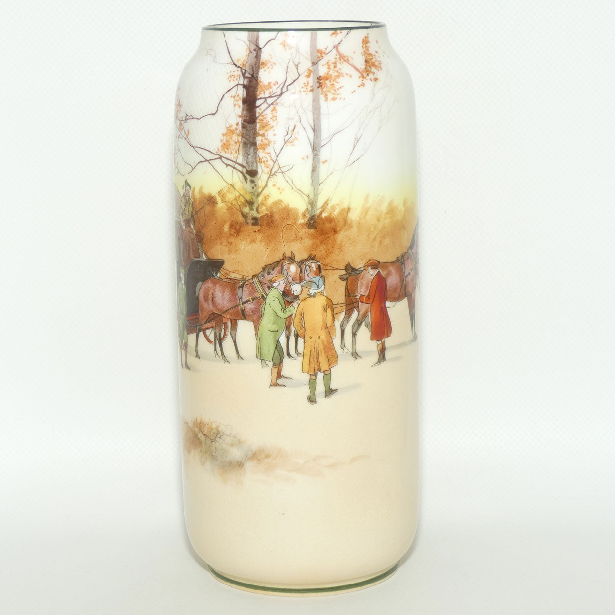 Royal Doulton Coaching Days tall cylindrical vase | Shape 1301 | E3804