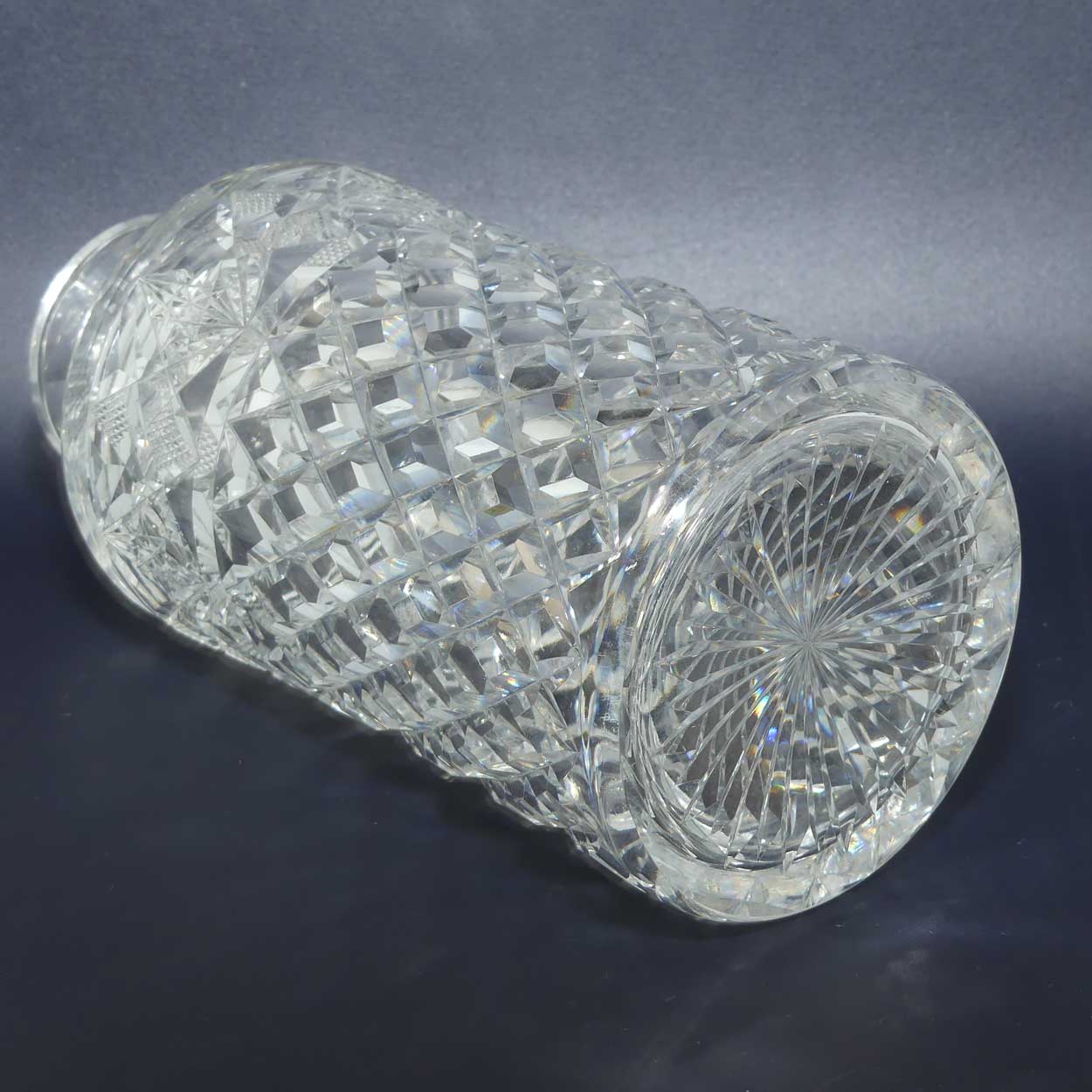 Webb Crystal finely cut cylindrical shape decanter