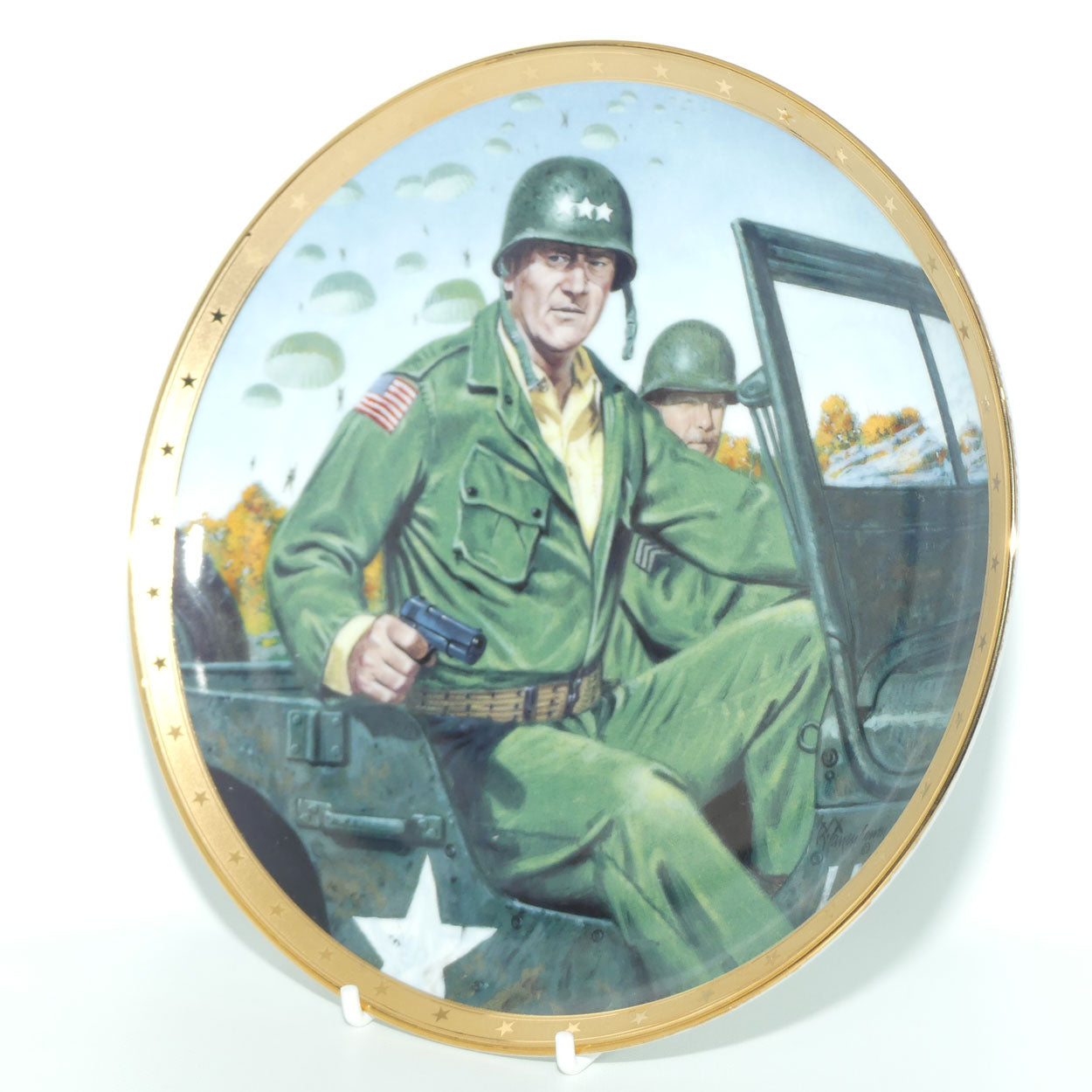Franklin Mint Heirloom plate | John Wayne | Remembering D-Day + Cert
