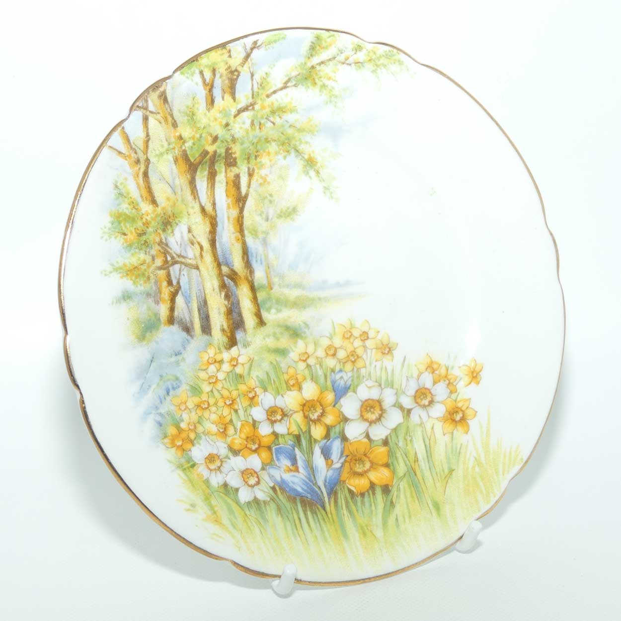 Shelley New Cambridge shape Daffodil Time tea trio | Gilt Trim | 13370