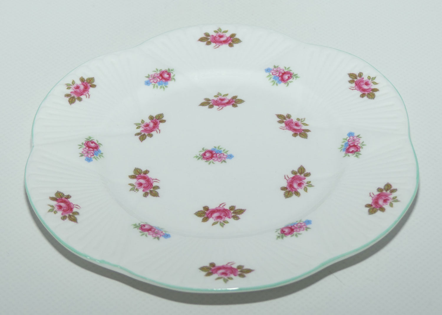 Shelley Dainty shape Rosebuds trio | Aqua trim