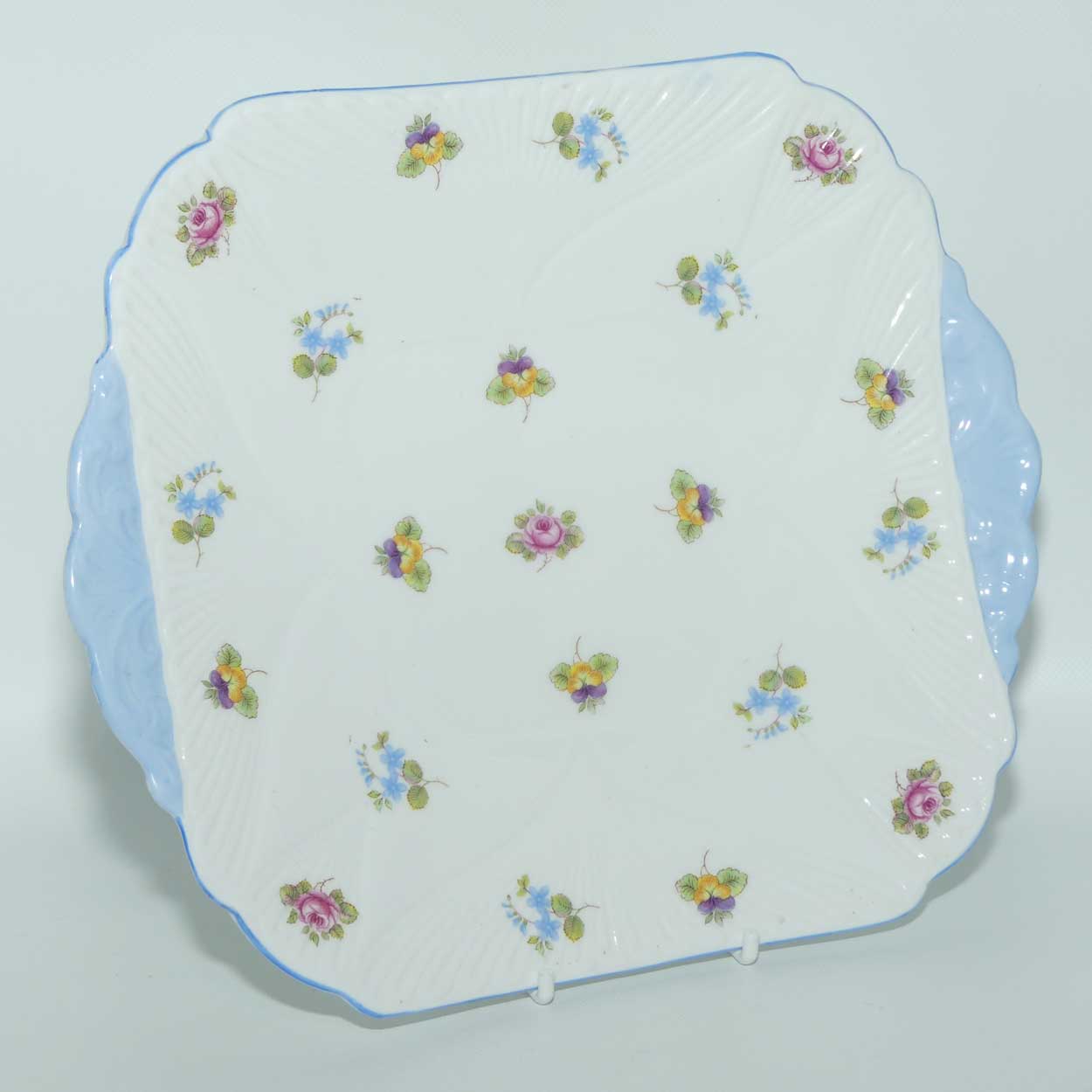 Shelley Dainty shape Rose, Pansy, Forget Me Not cake or sandwich plate