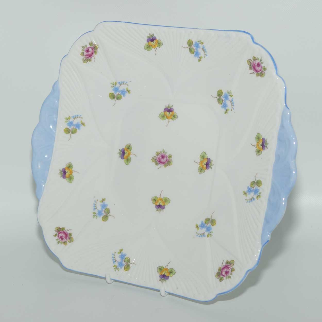 Shelley Dainty shape Rose, Pansy, Forget Me Not cake or sandwich plate