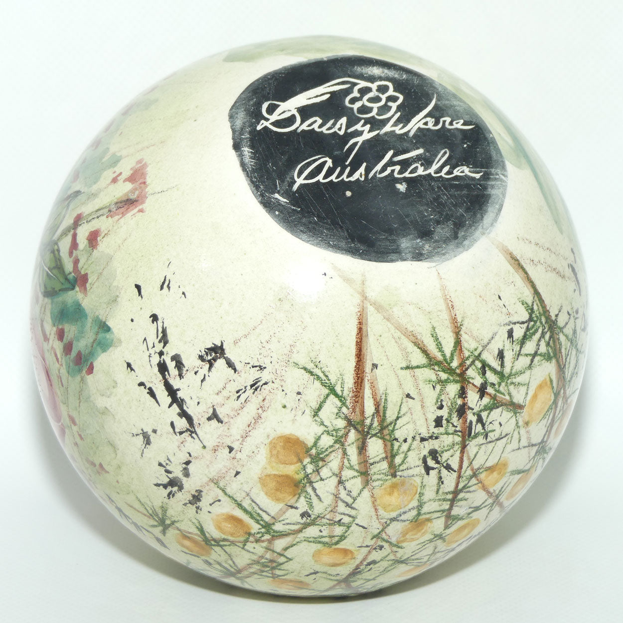 Australian Pottery | Daisyware Pottery bowling ball vase | Australian Wildflower Decor