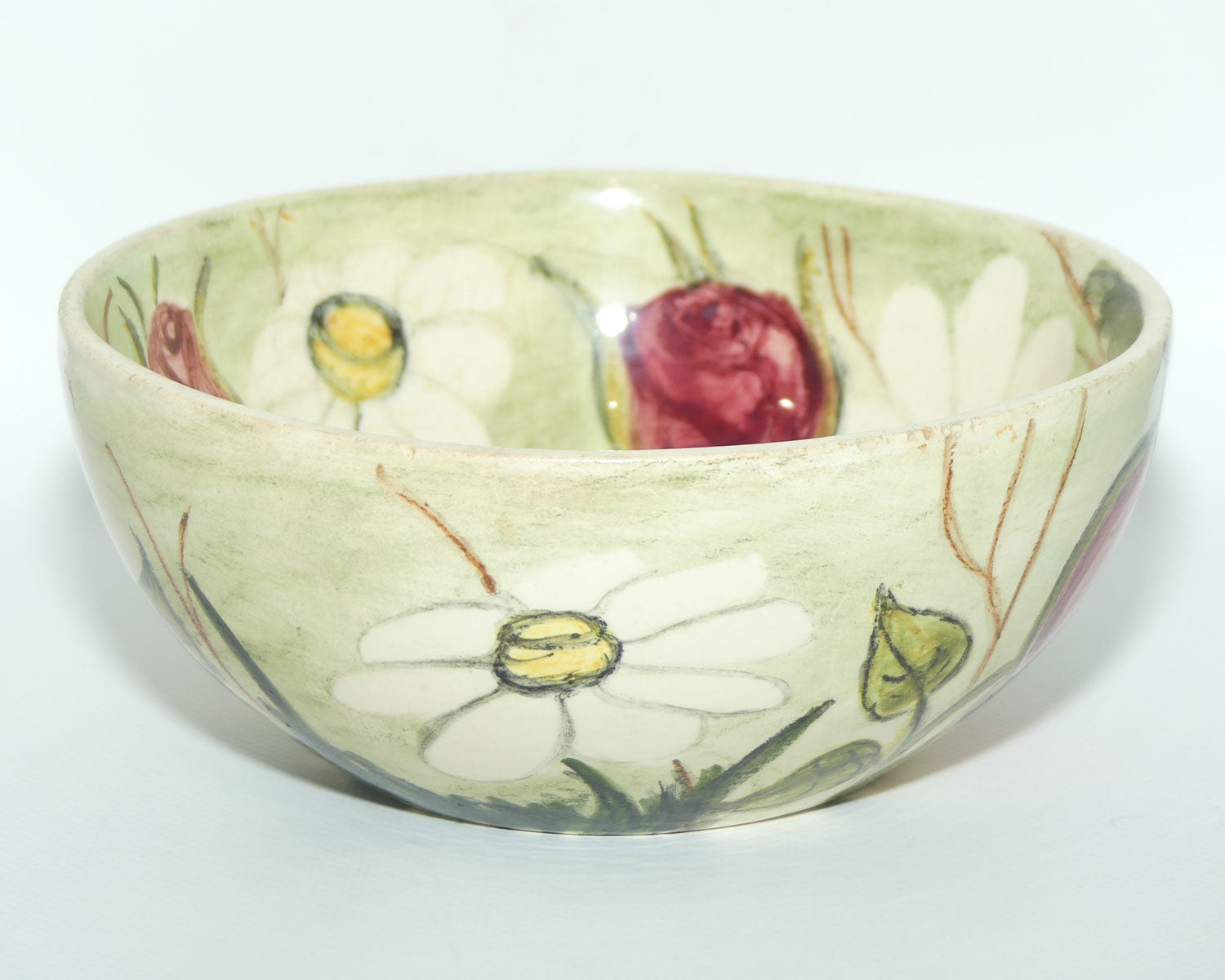 Australian Pottery | Daisyware Pottery bowl | 17cm diam | Roses and Daisy Decor
