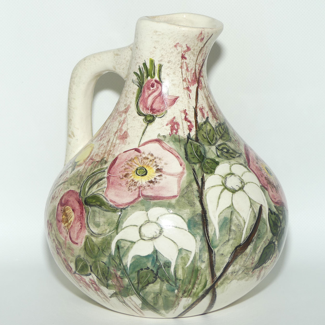 Australian Pottery | Daisyware Pottery wide body jug | Australian Wildflower Decor