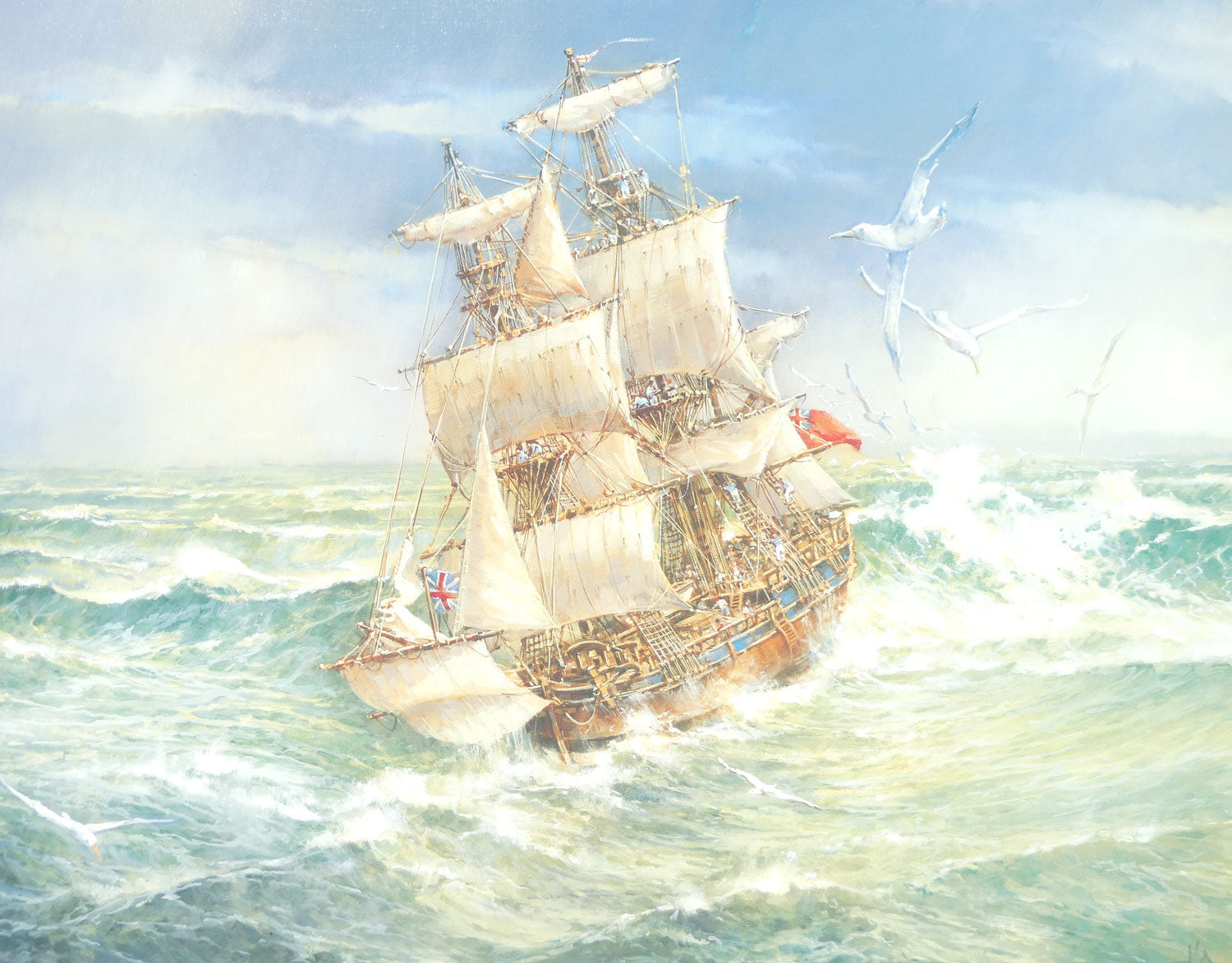 Darcy W Doyle framed print | HMS Endeavour | Artist Signed Artist Proof