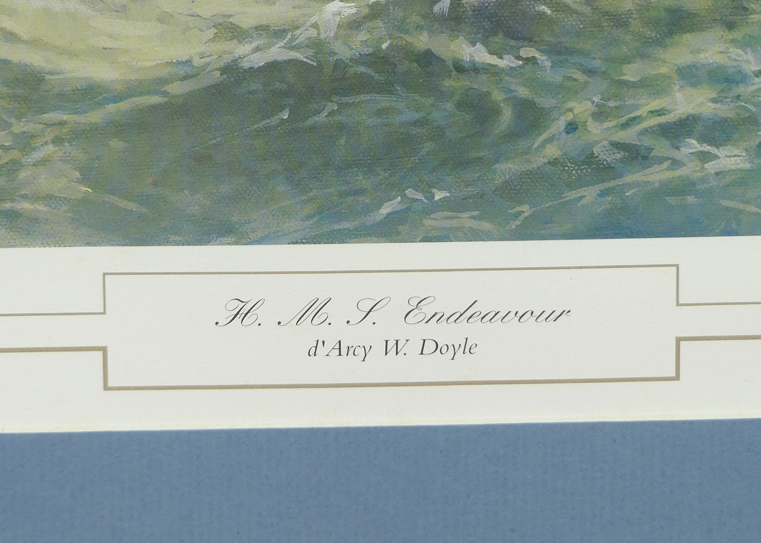 Darcy W Doyle framed print | HMS Endeavour | Artist Signed Artist Proof