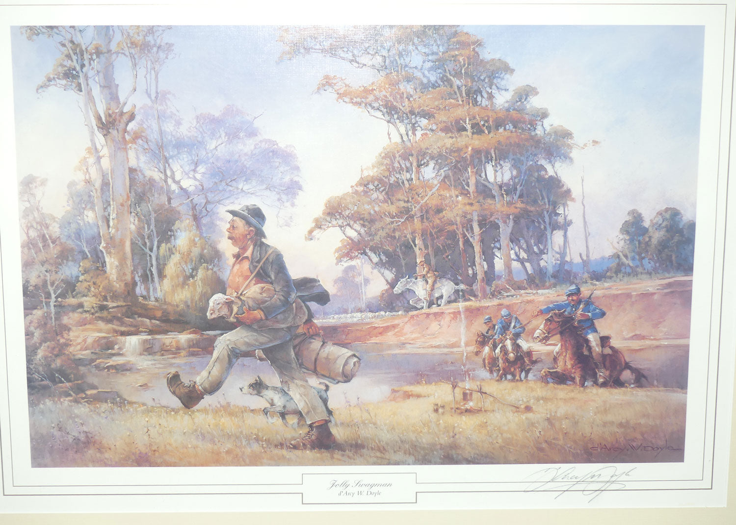 Darcy W Doyle gilt framed print | Jolly Swagman | Artist Signed