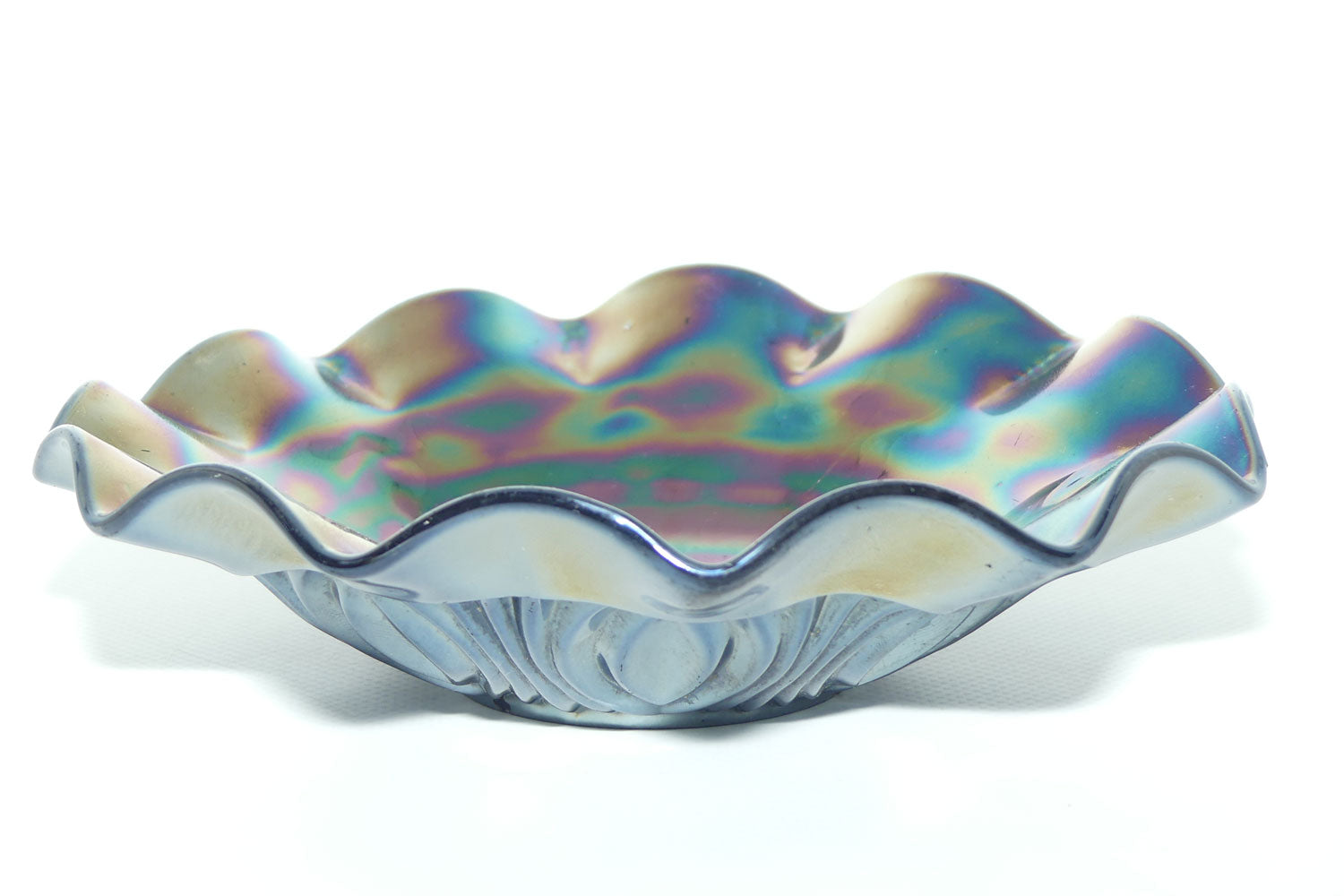 Australian Crown Crystal Amethyst Carnival Glass bowl | Lattice | 18cm | #2