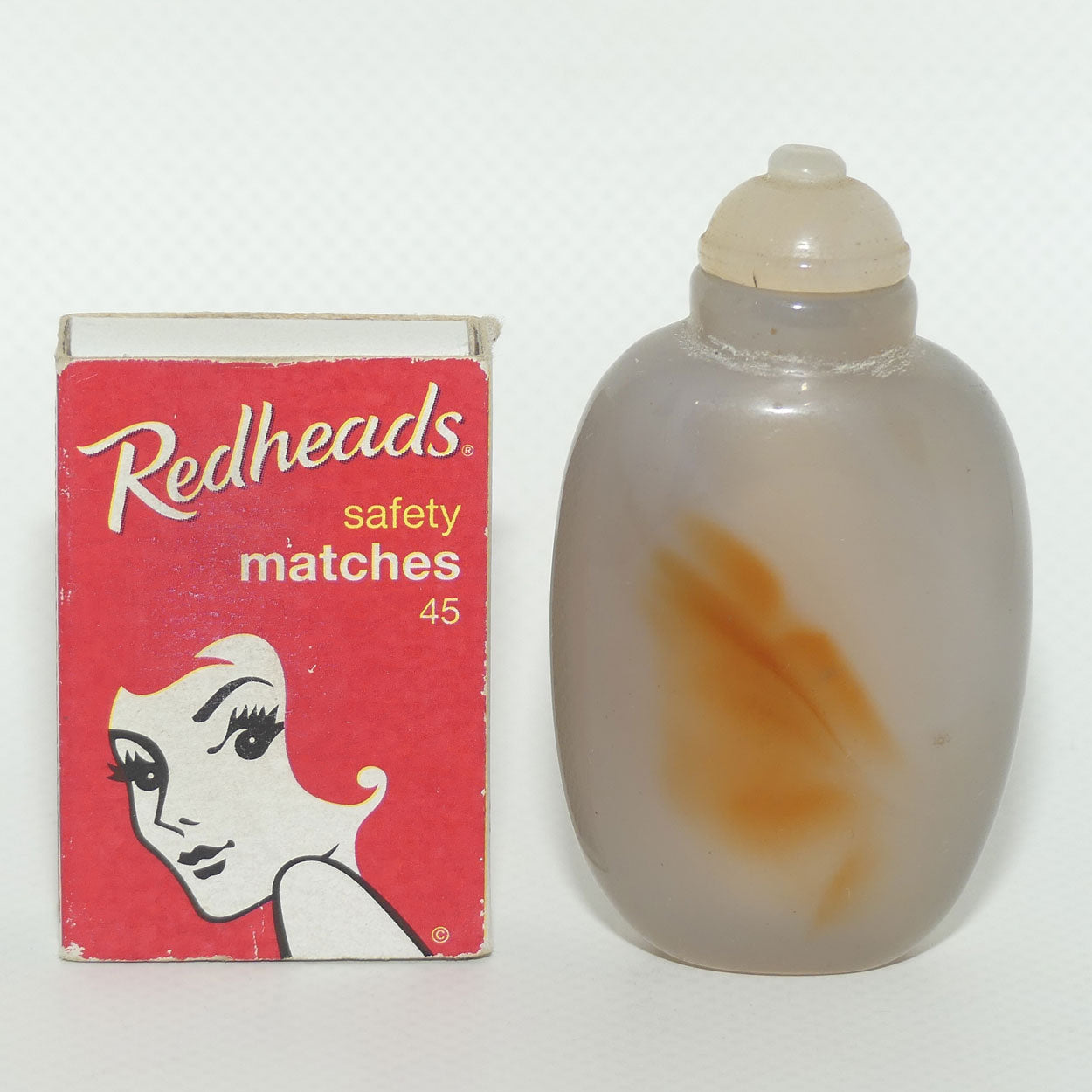 Chinese Snuff Bottle | Natural Agate with a Dash of Orange