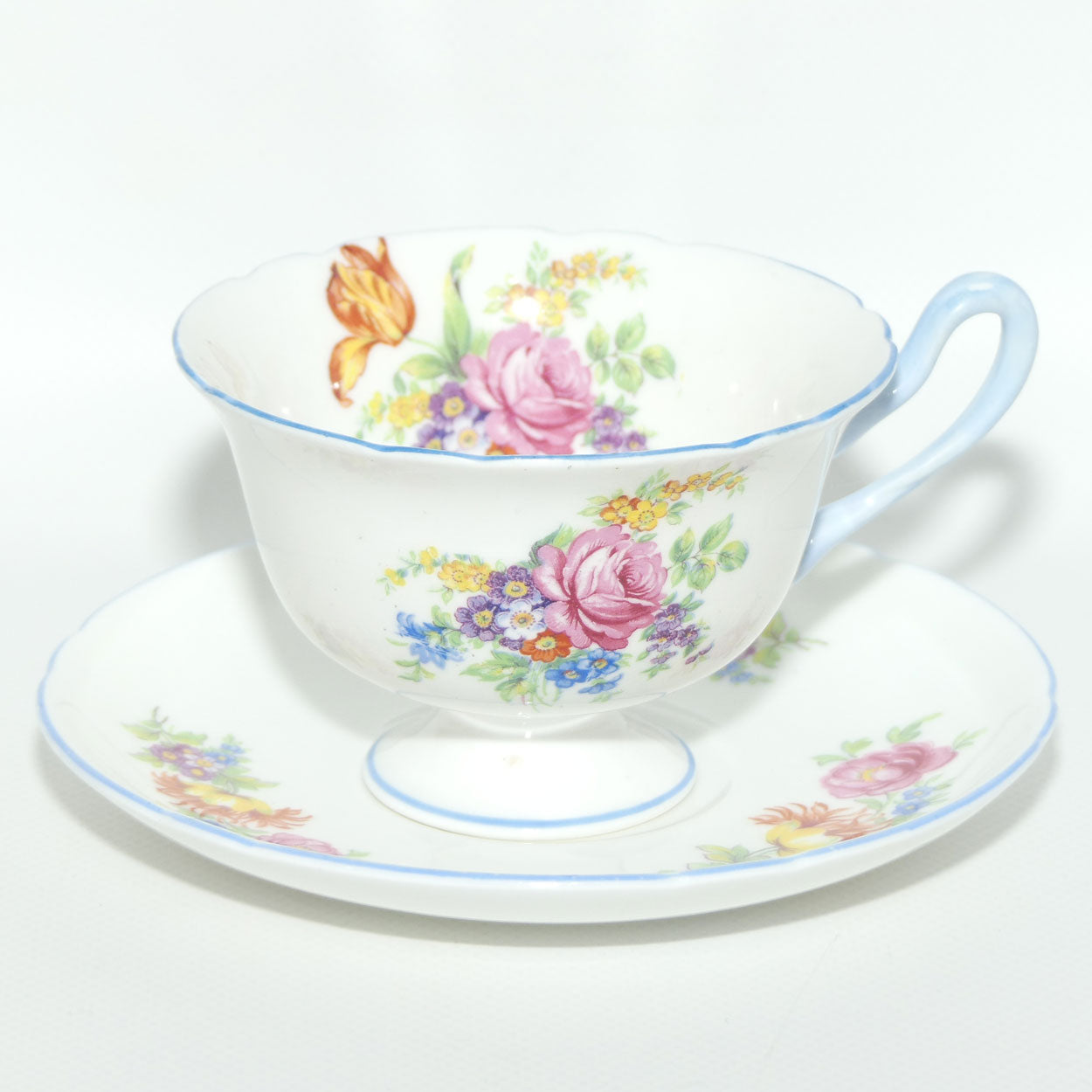 Shelley Gainsborough shape Butcher's Crocus and Rose Spray pattern duo