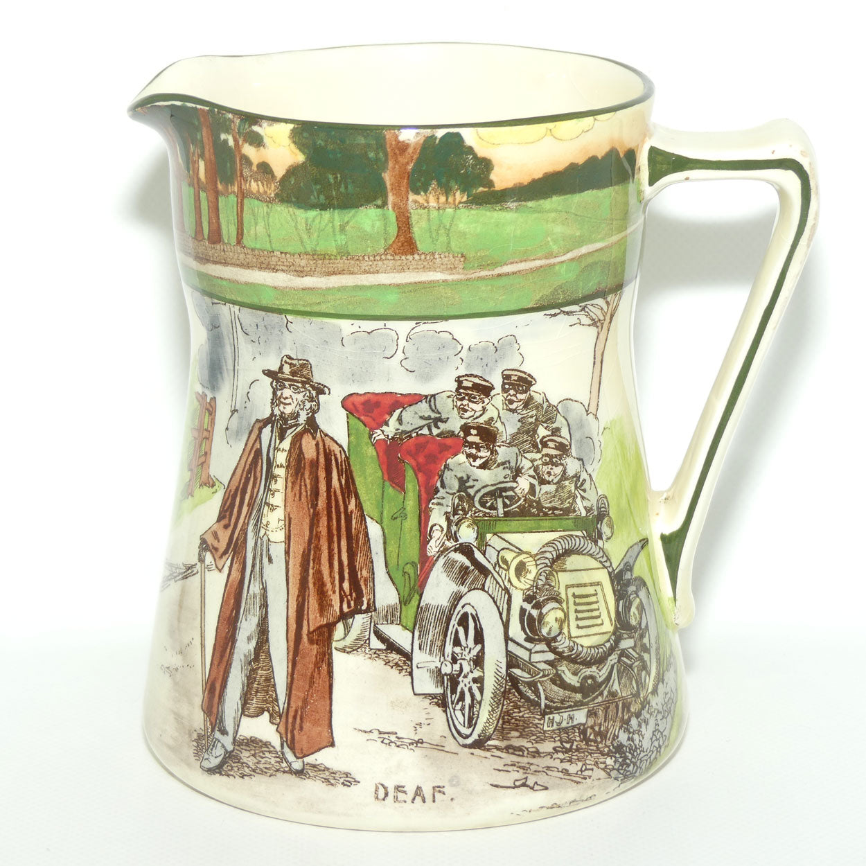 Royal Doulton Early Motoring Simon shape jug D2406: Deaf
