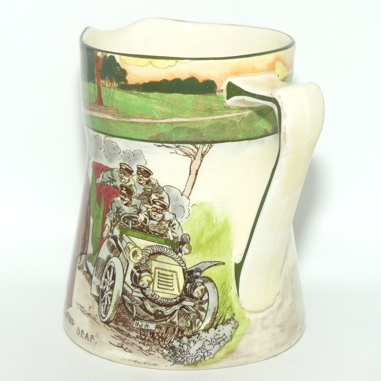 Royal Doulton Early Motoring Simon shape jug D2406: Deaf