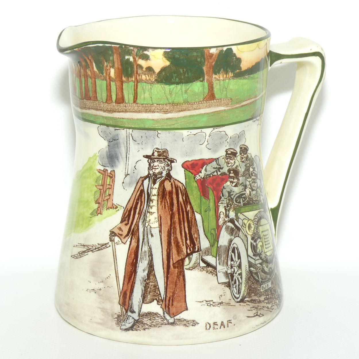 Royal Doulton Early Motoring Simon shape jug D2406: Deaf
