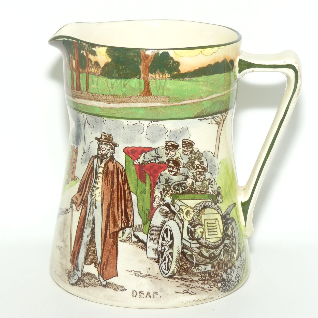 Royal Doulton Early Motoring Simon shape jug D2406: Deaf