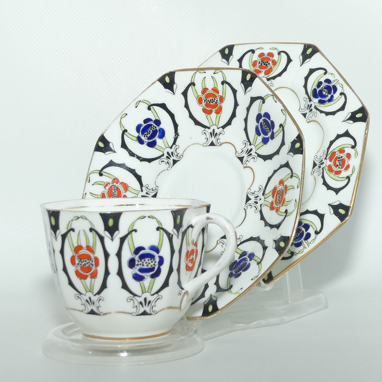 Delphine Bone China Rennie Rose | Art Deco trio