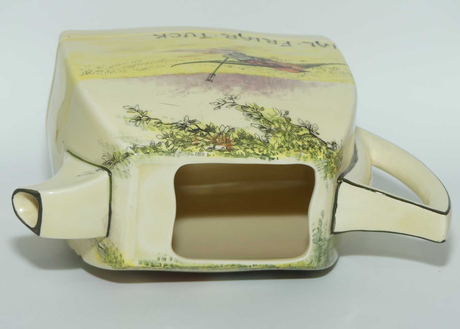 Royal Doulton Under the Greenwood Tree | Robin Hood Art Deco shape tea pot | Robin Hood Little John & Jovial Friar Tuck