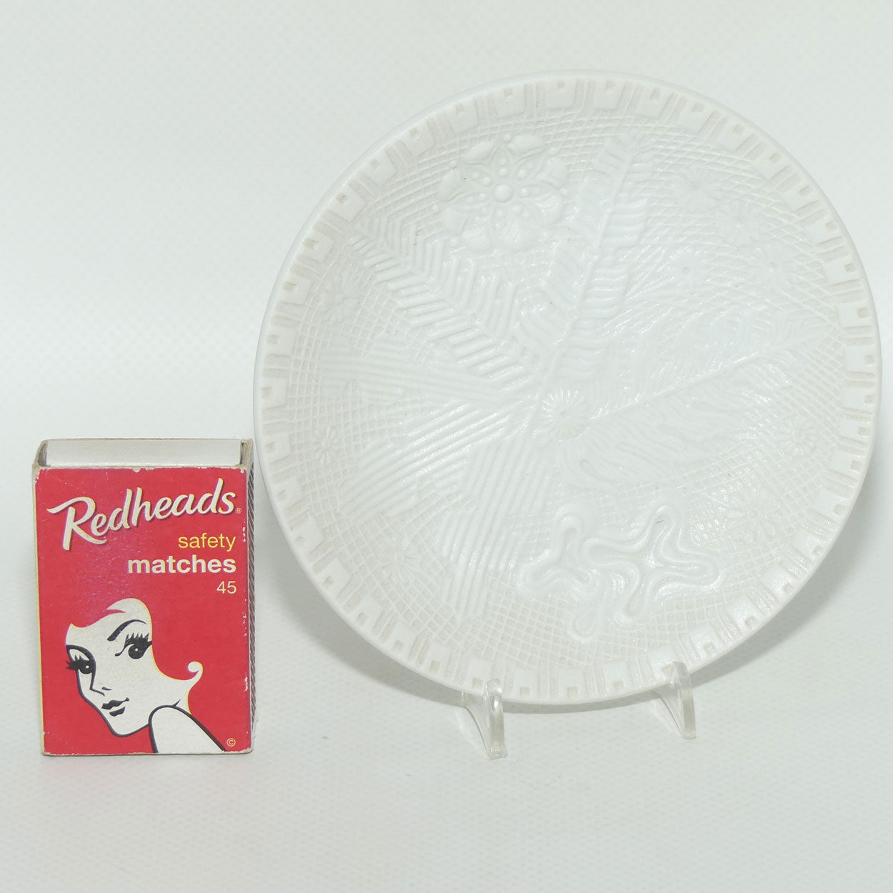 Rosenthal Studio line Germany pin dish | Embossed white patterning