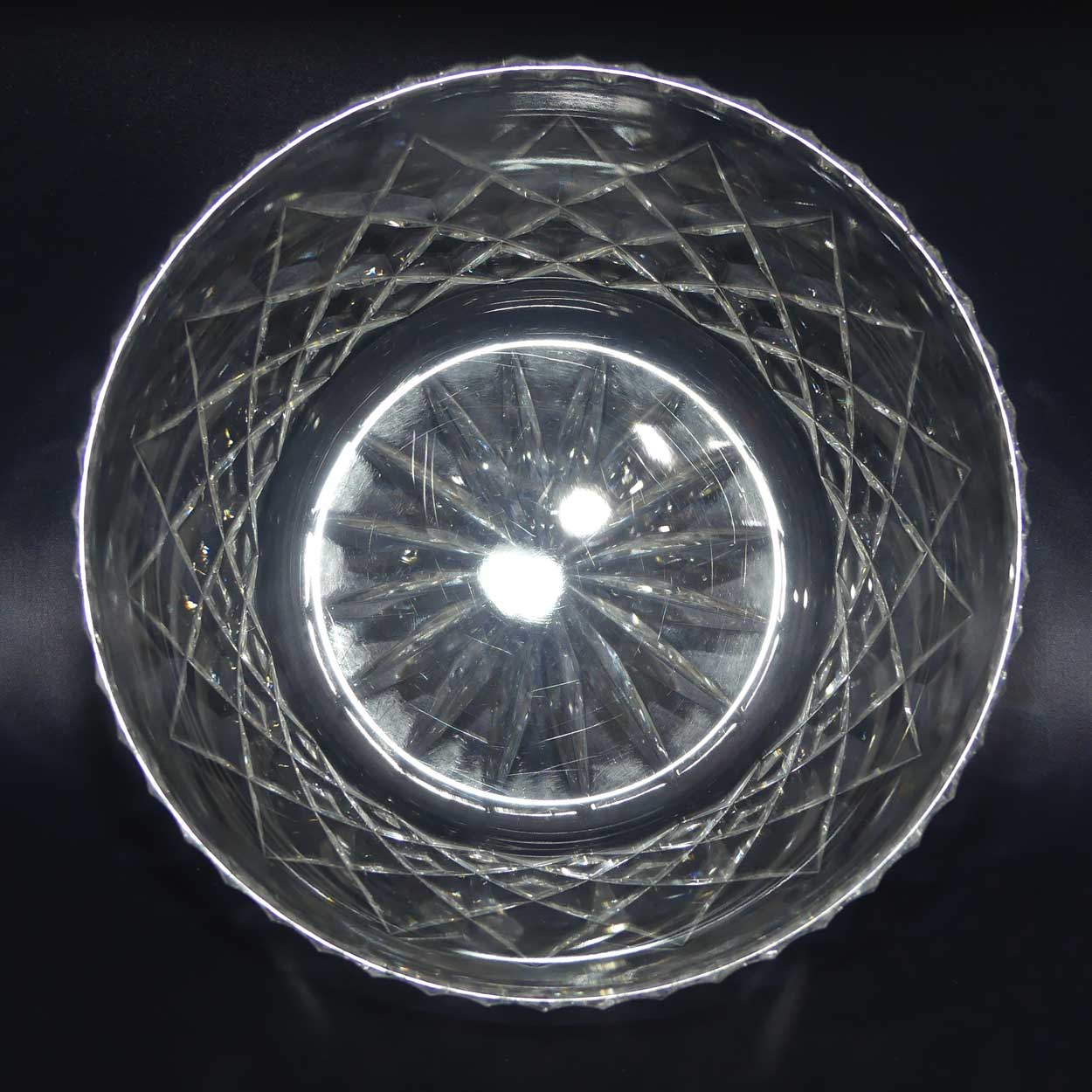 Fine Crystal diamond cut deep bowl