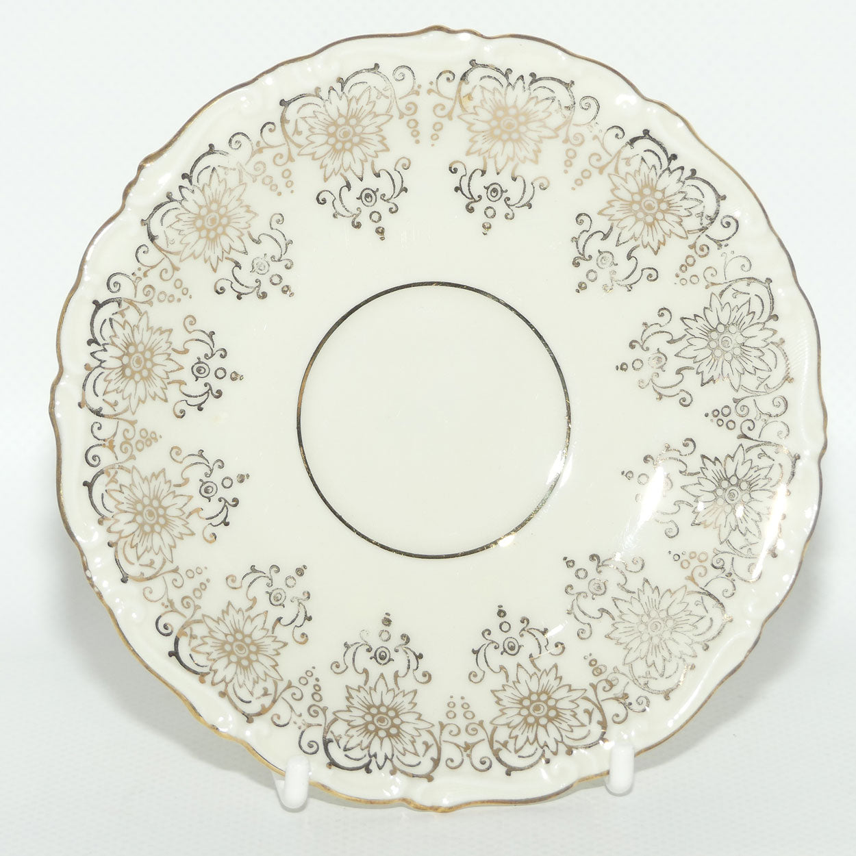 Alka Bavaria demi tasse duo | Pink Flower and figured rim