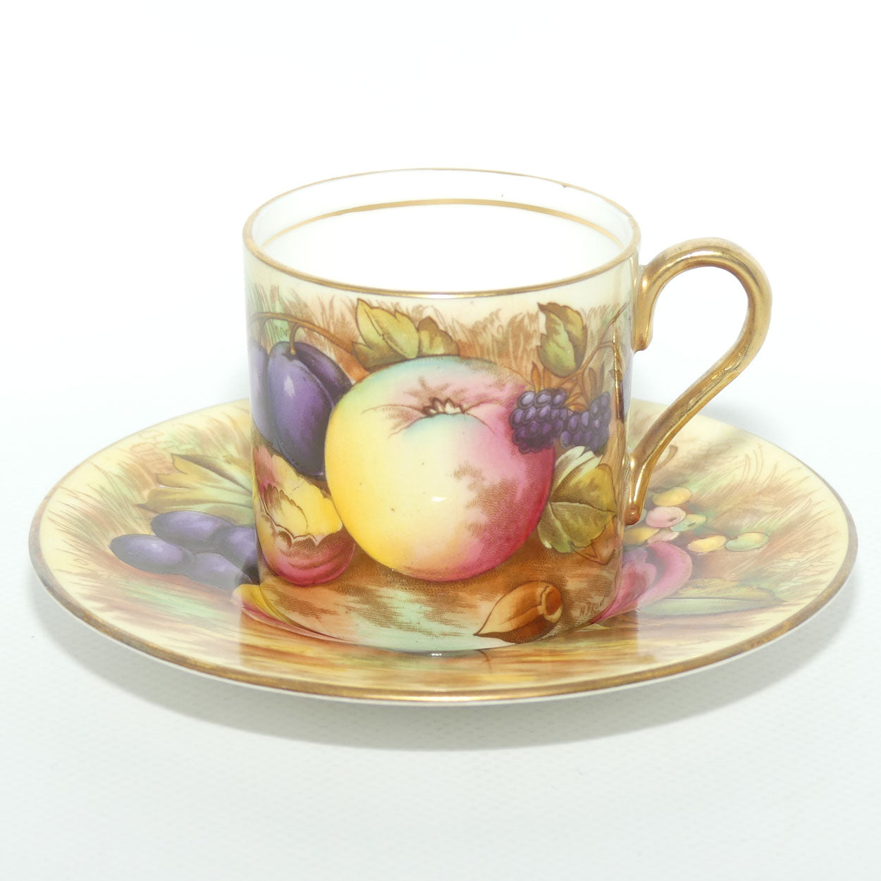 Aynsley Fruit Orchard Gold demi tasse coffee can #1 | D Jones & N Brunt