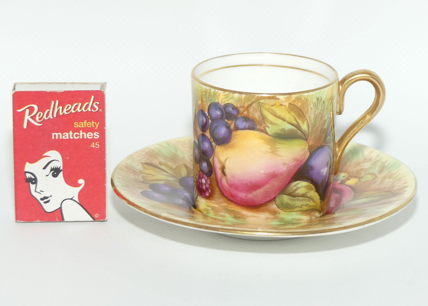 Aynsley Fruit Orchard Gold demi tasse coffee can | #3 | D Jones