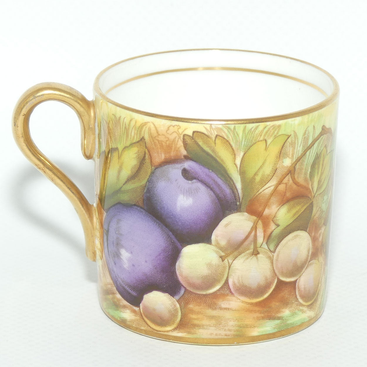 Aynsley Fruit Orchard Gold demi tasse coffee can | #3 | D Jones