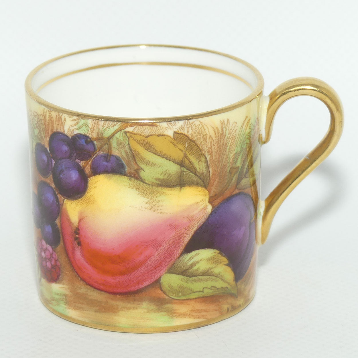 Aynsley Fruit Orchard Gold demi tasse coffee can | #4 | D Jones & N Brunt