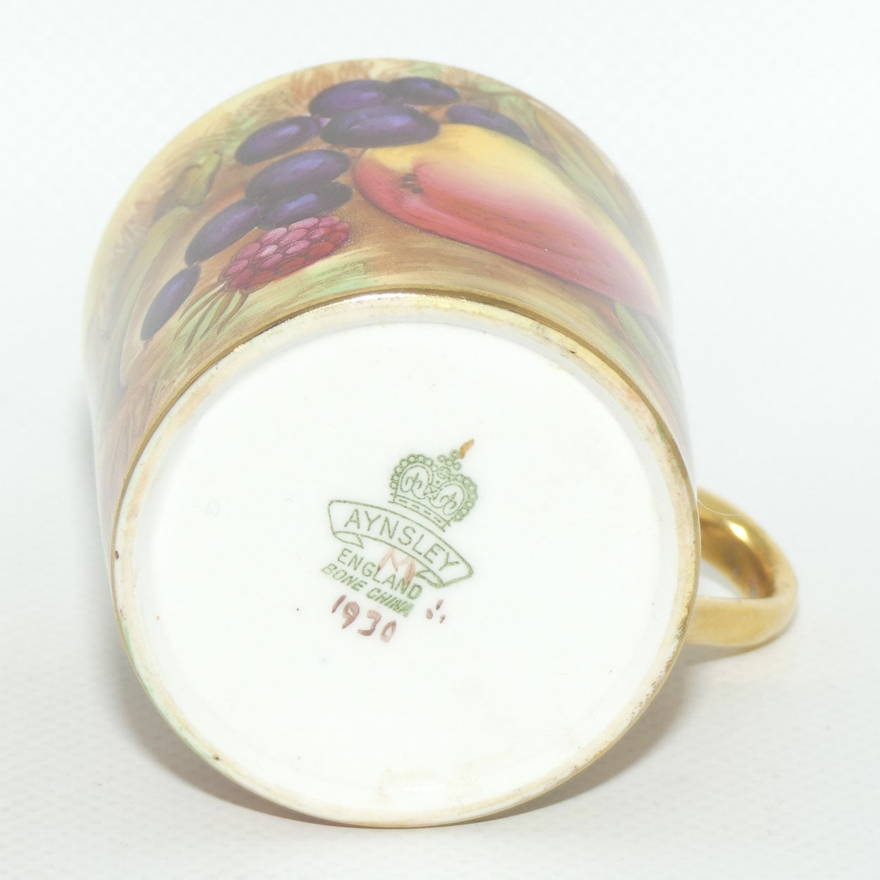 Aynsley Fruit Orchard Gold demi tasse coffee can | #4 | D Jones & N Brunt