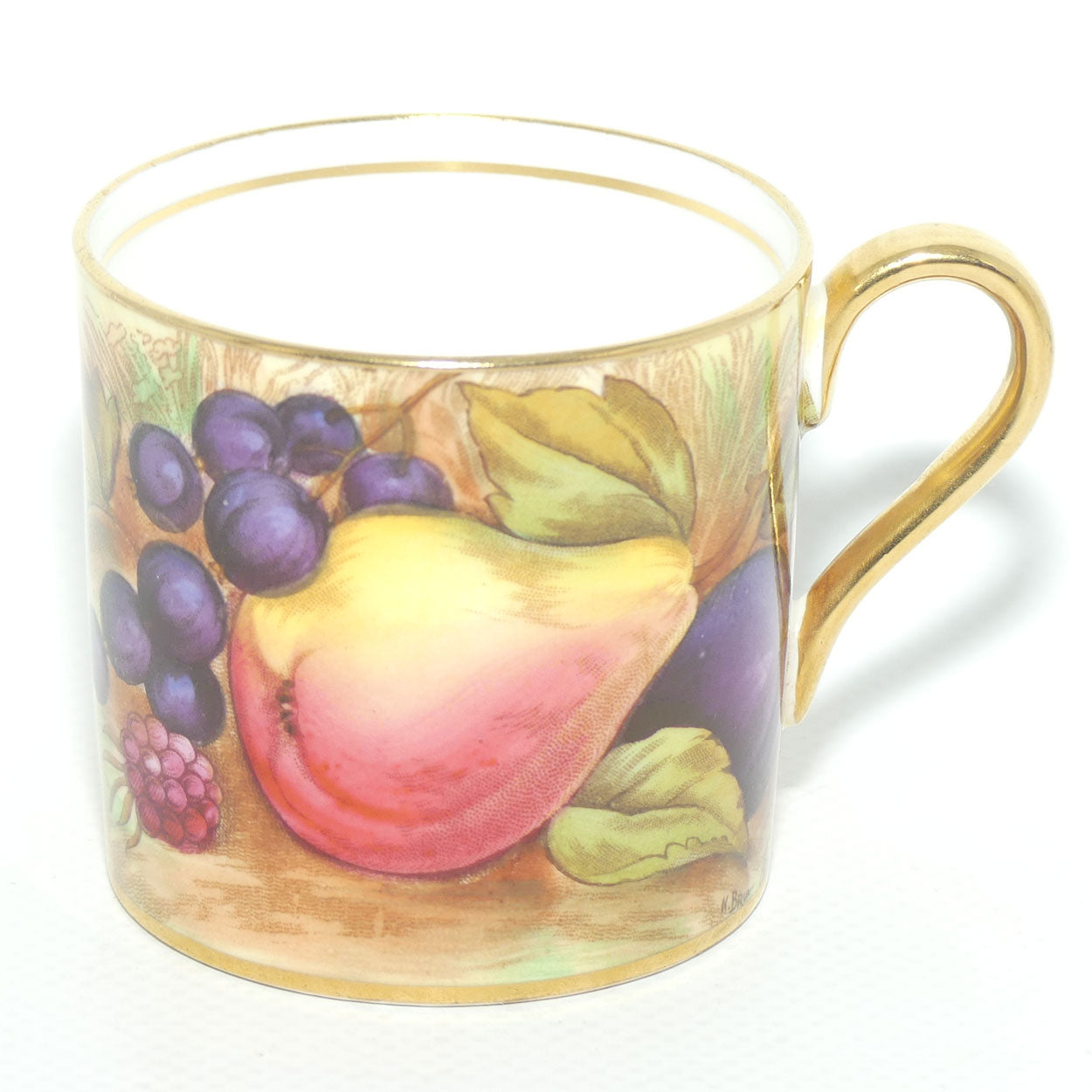 Aynsley Fruit Orchard Gold demi tasse coffee can | #5 | D Jones & N Brunt