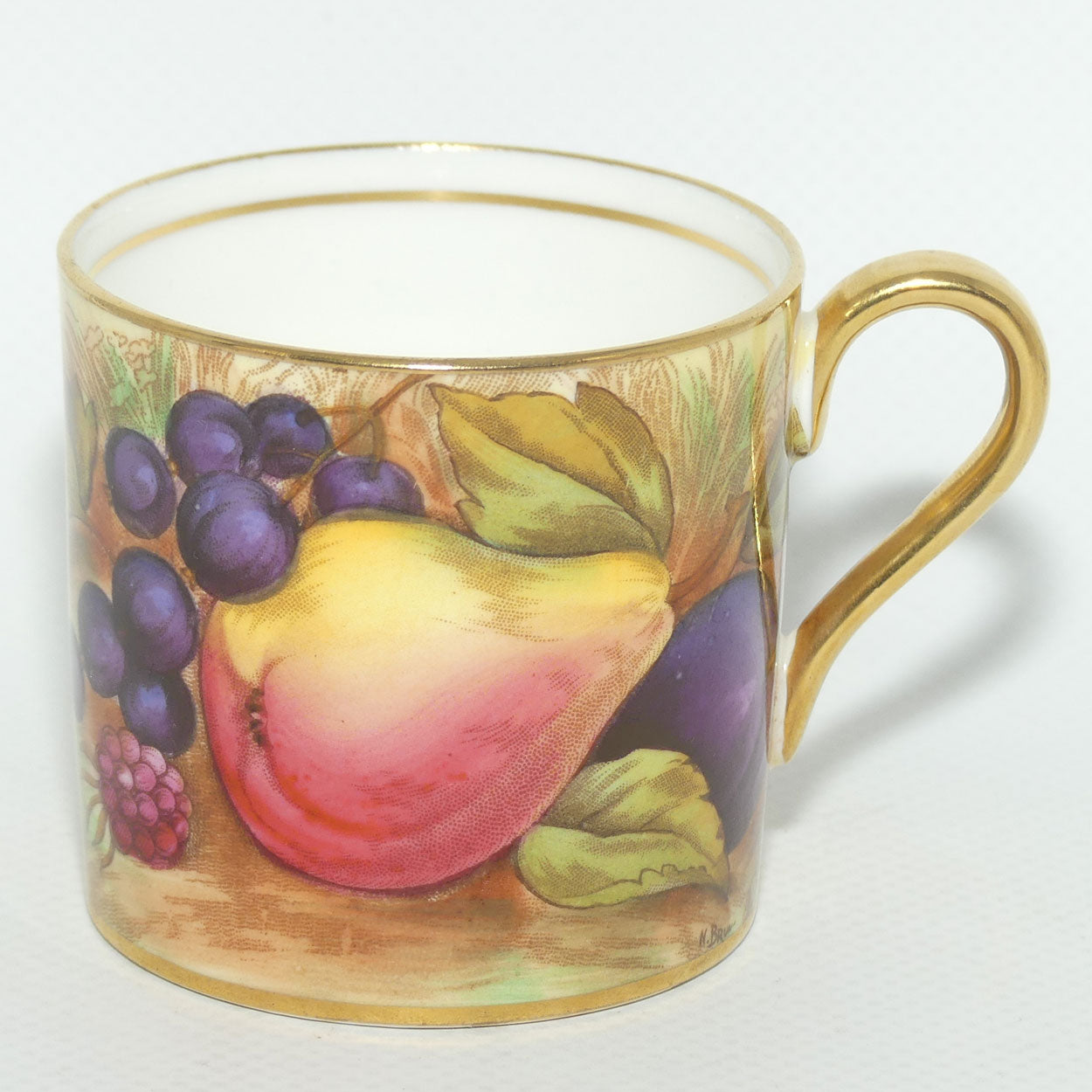 Aynsley Fruit Orchard Gold demi tasse coffee can | #5 | D Jones & N Brunt