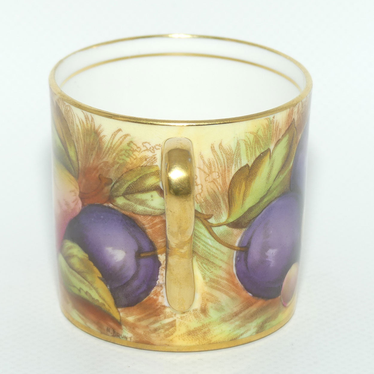 Aynsley Fruit Orchard Gold demi tasse coffee can | #6 | D Jones & N Brunt