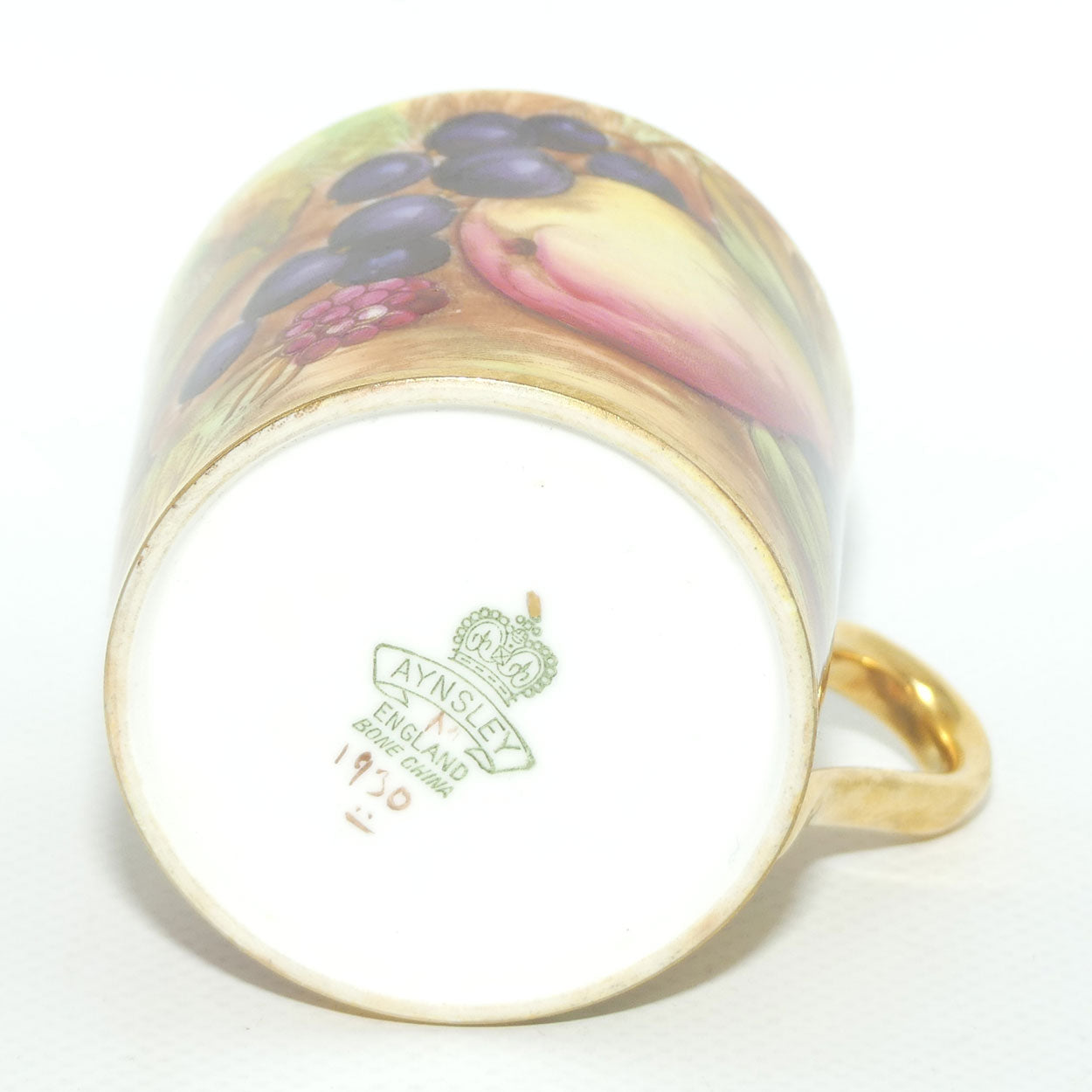 Aynsley Fruit Orchard Gold demi tasse coffee can | #6 | D Jones & N Brunt