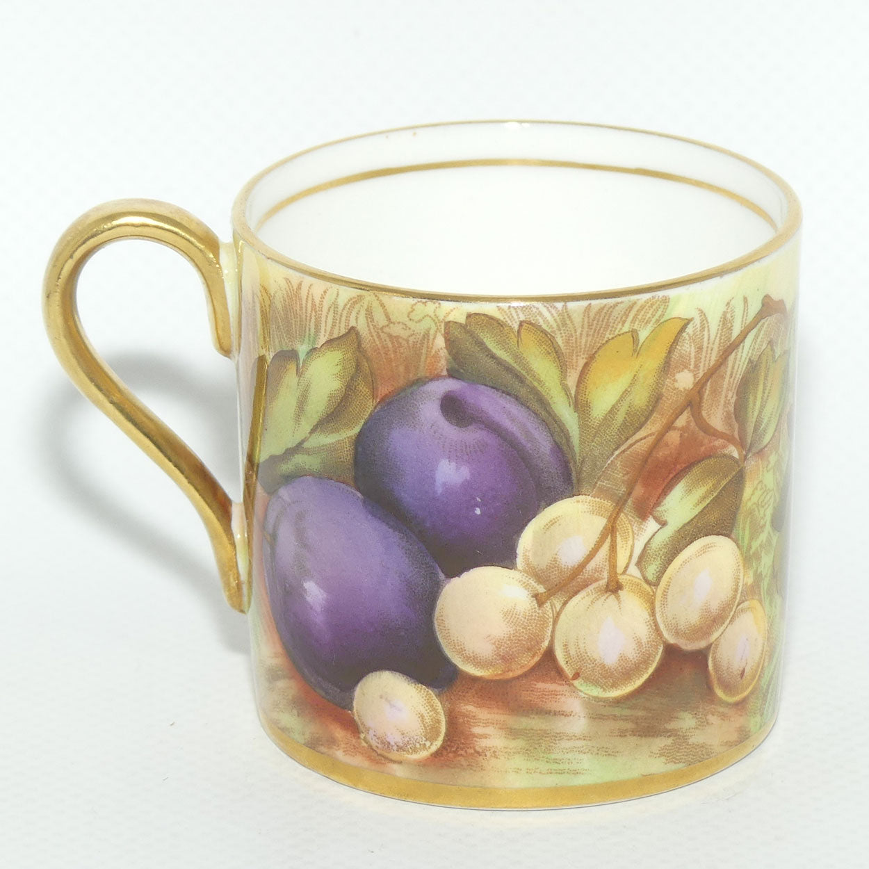 Aynsley Fruit Orchard Gold demi tasse coffee can | #8 | D Jones