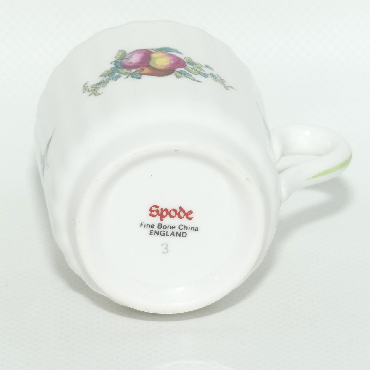 Spode Fruit and Floral motif demi tasse cup and saucer