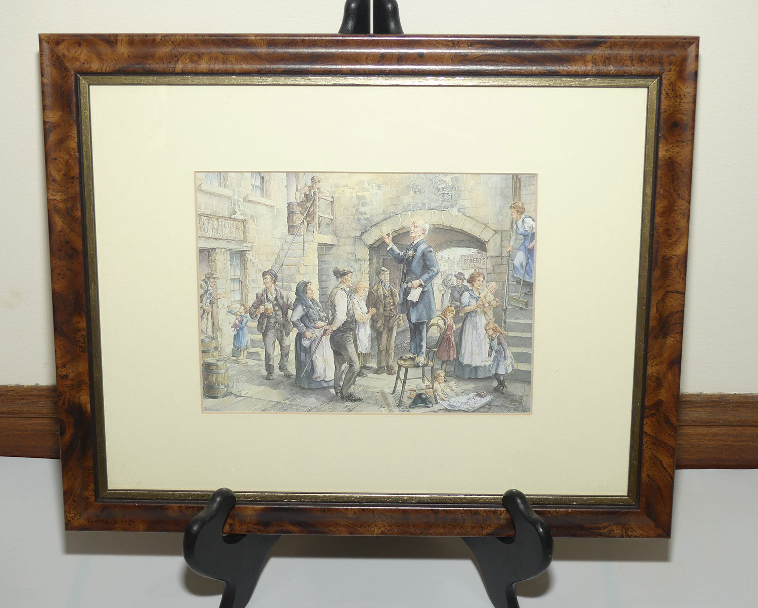 Framed Print in Faux Walnut frame | Dickensian London by H Devine | #2
