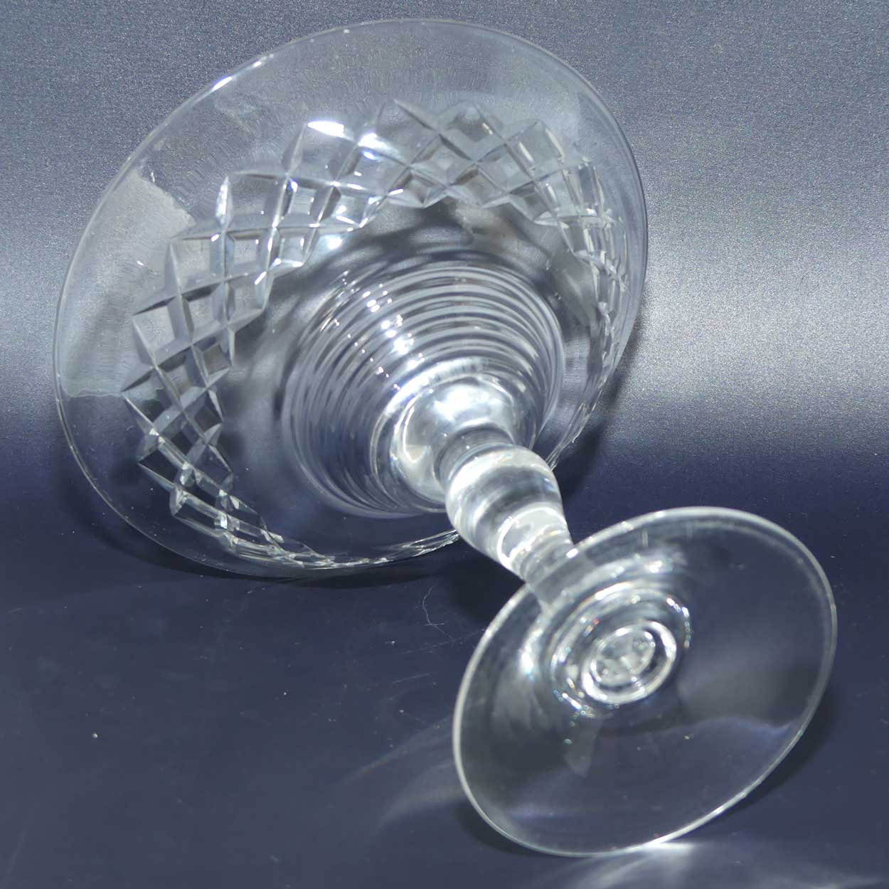 Stuart Crystal England compote | Diamond Cut design