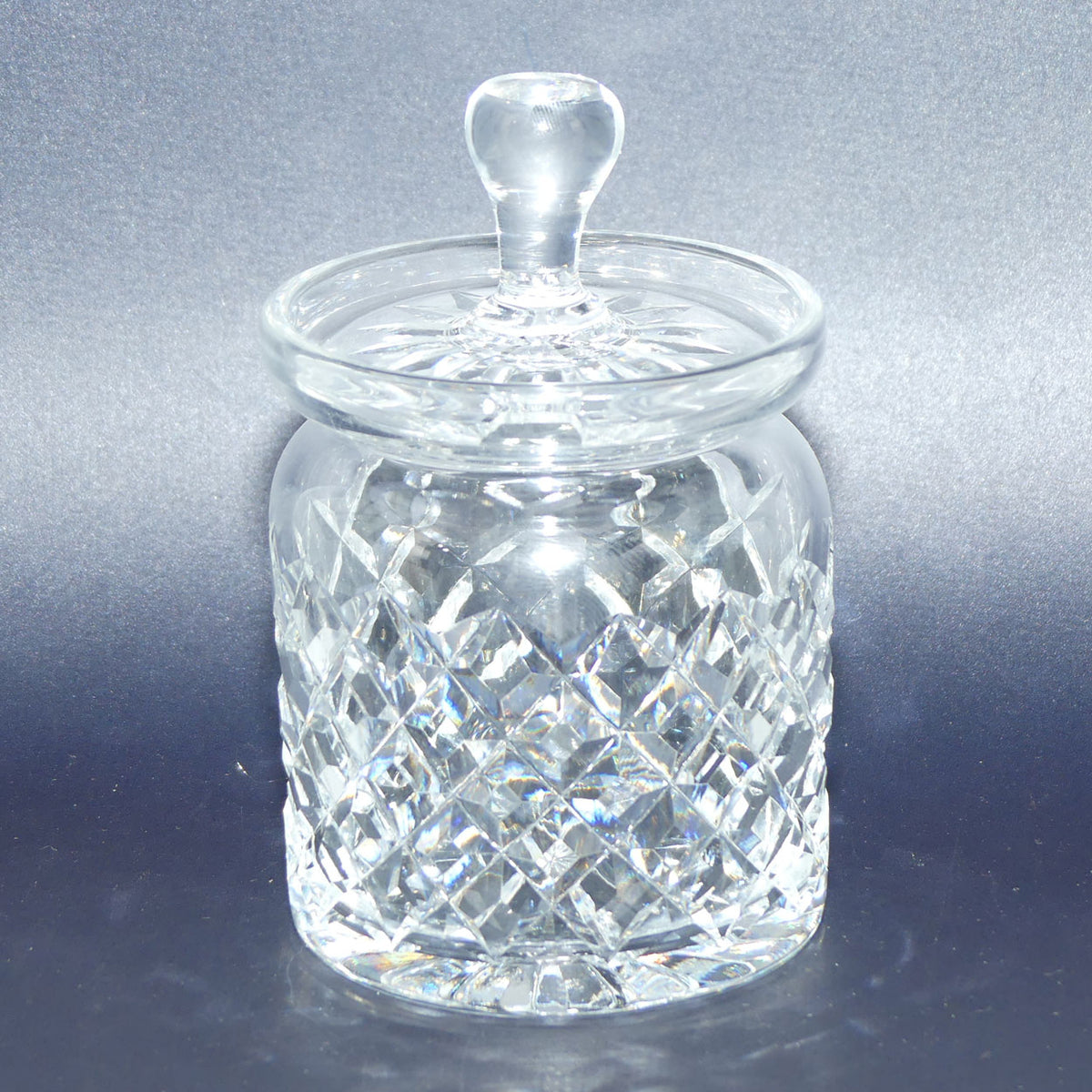Webb Crystal Diamond cut honey pot