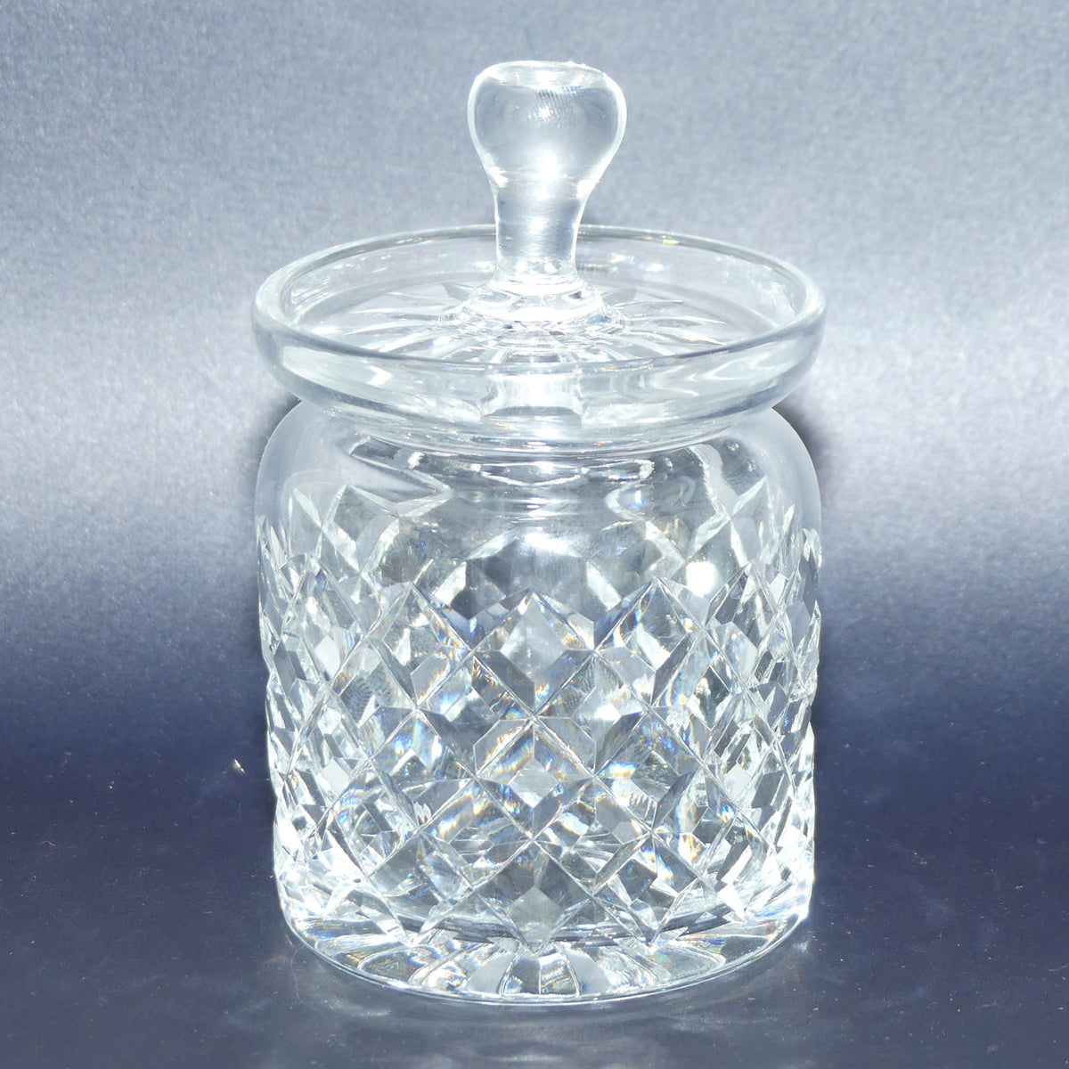 Webb Crystal Diamond cut honey pot