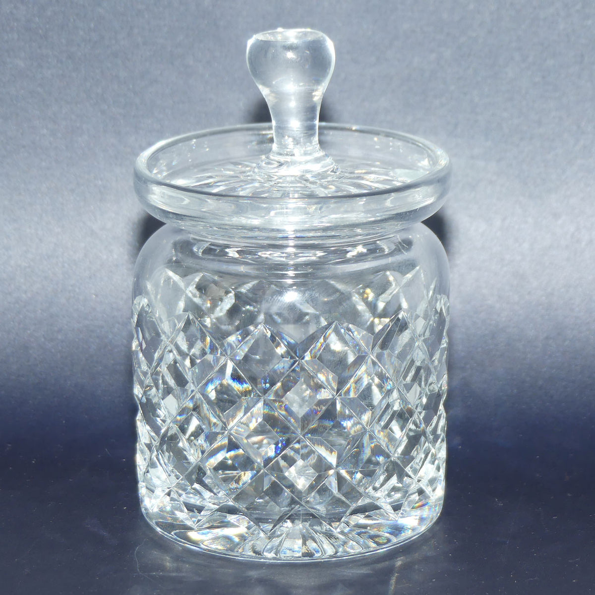Webb Crystal Diamond cut honey pot