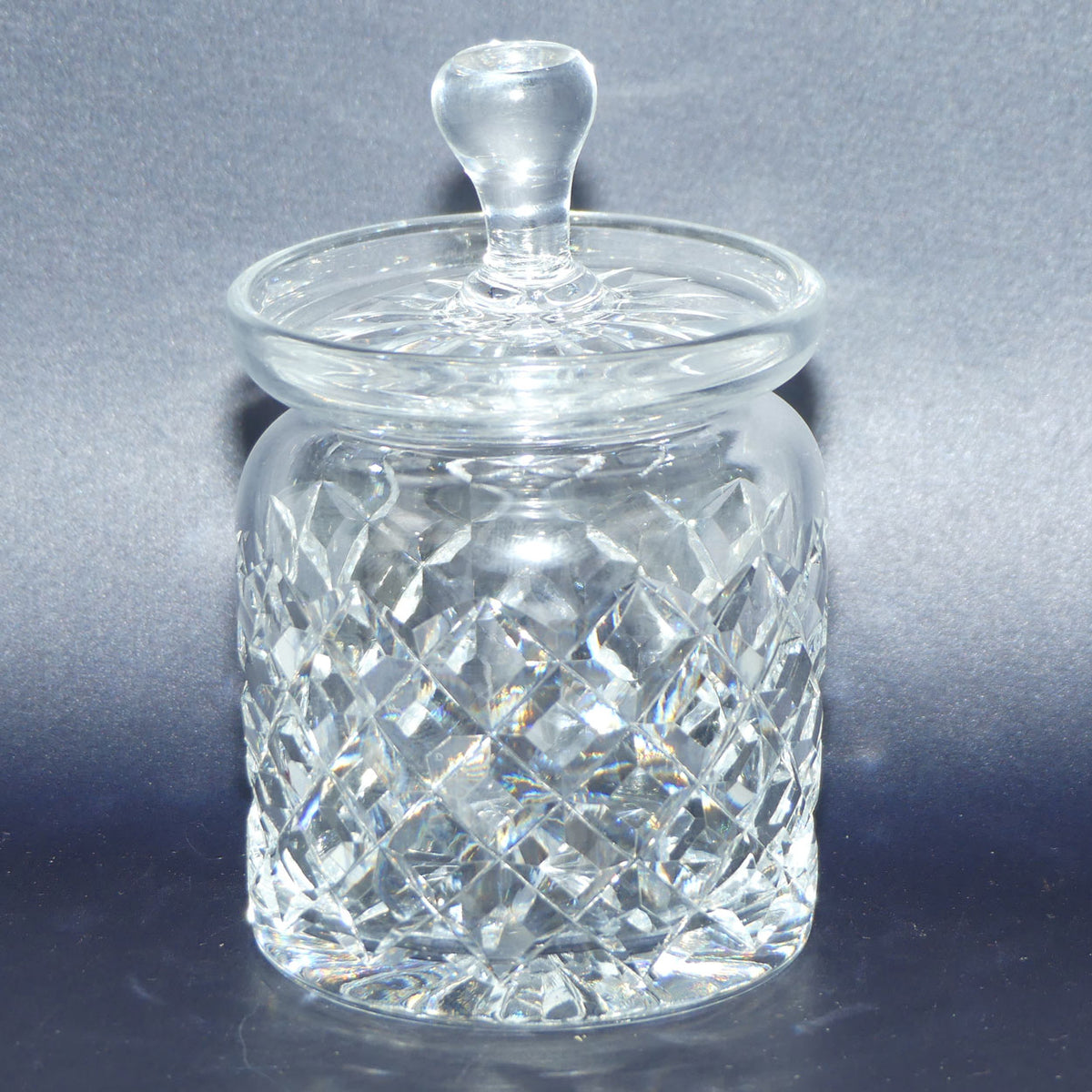Webb Crystal Diamond cut honey pot