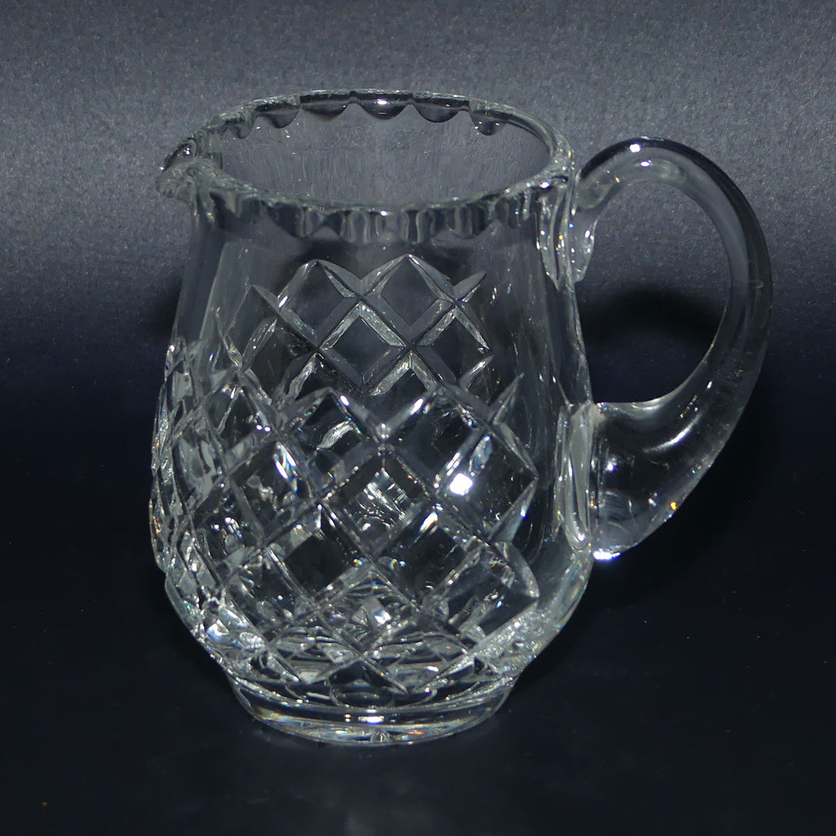 Diamond cut Crystal milk jug and sugar bowl