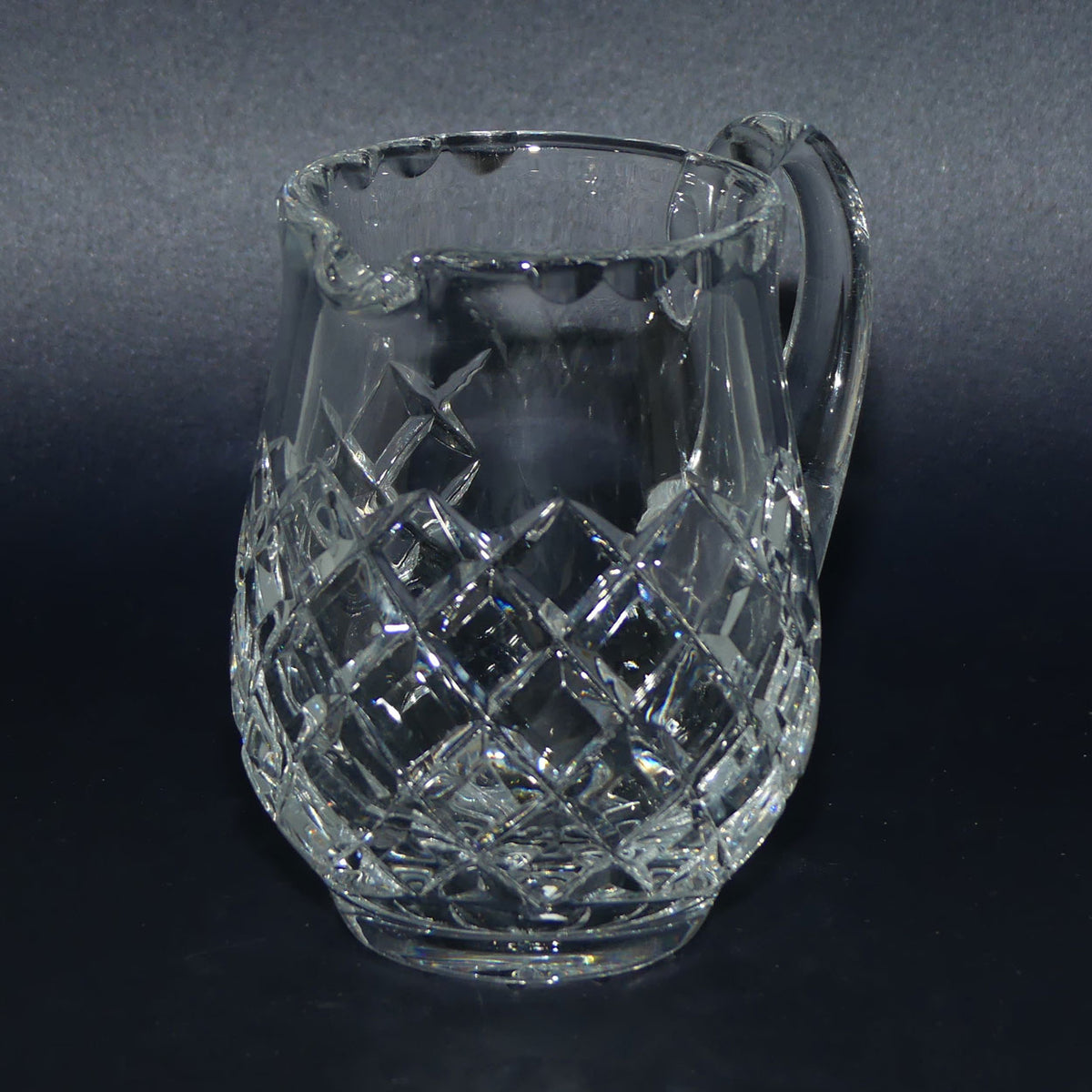 Diamond cut Crystal milk jug and sugar bowl