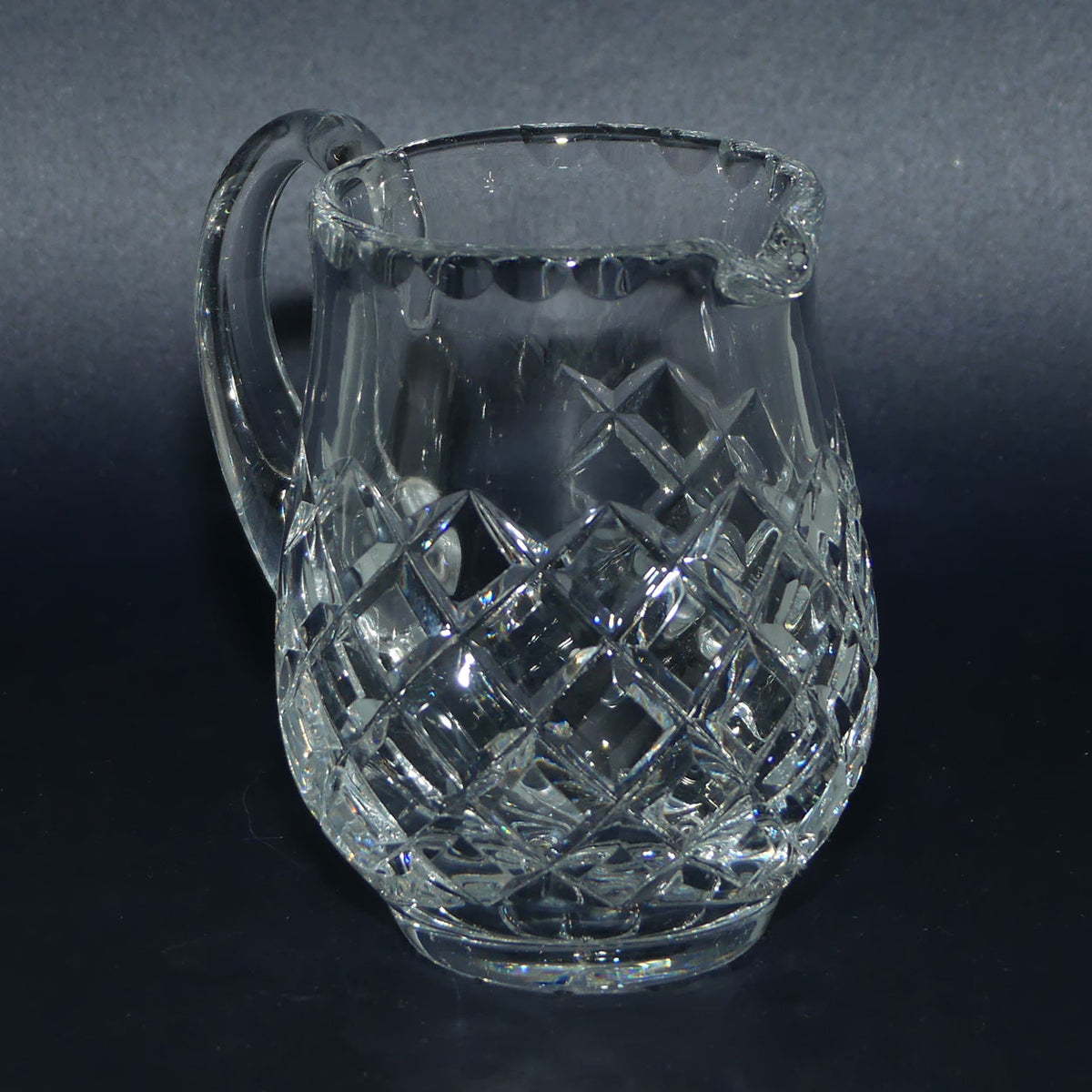 Diamond cut Crystal milk jug and sugar bowl