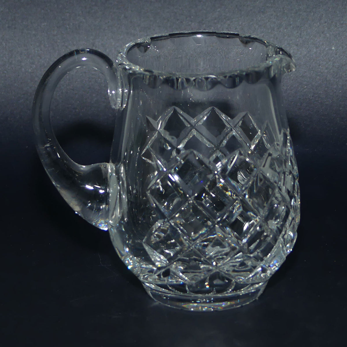 Diamond cut Crystal milk jug and sugar bowl