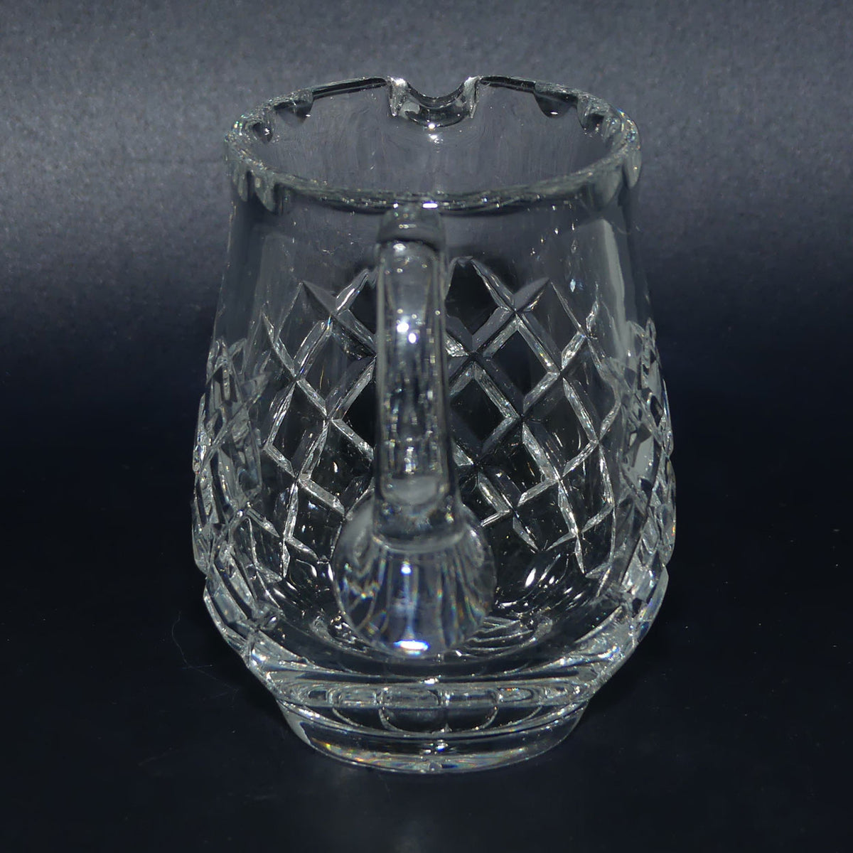 Diamond cut Crystal milk jug and sugar bowl
